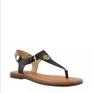 Tommy Hilfiger Sz 6.5 Bennia Black & Brown Sandals